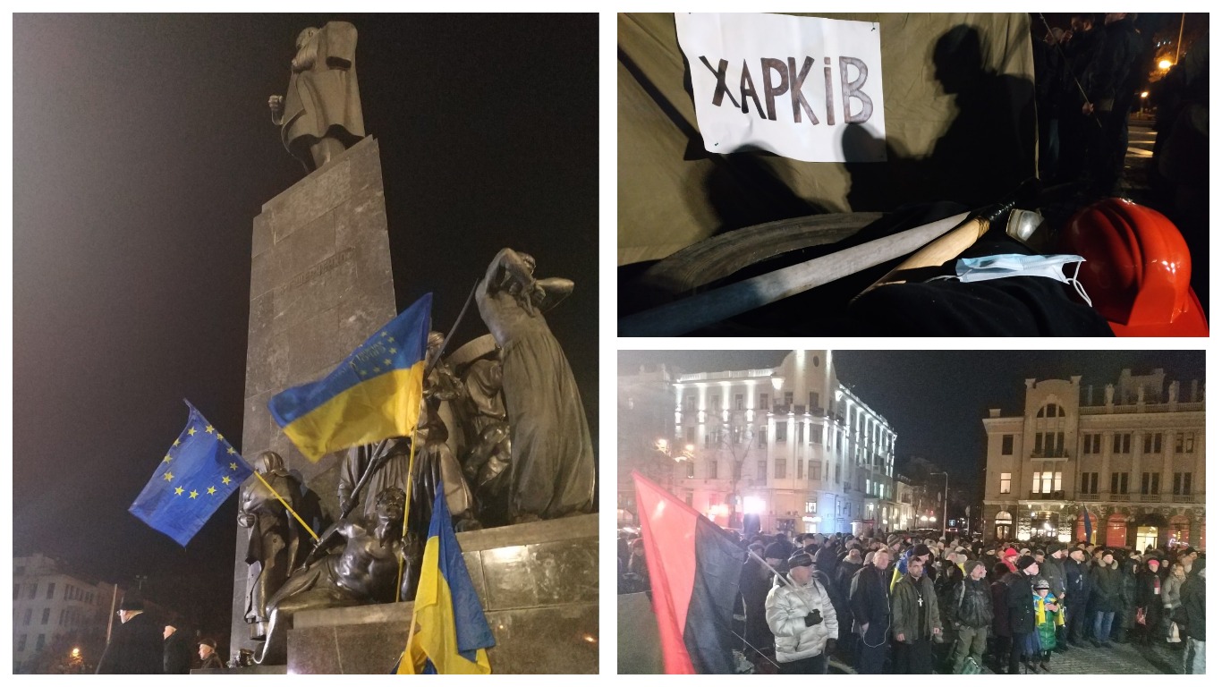 Харків запалив шини, вшановуючи 5-ту річницю Євромайдану