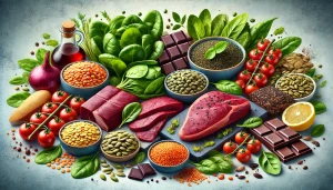 залізо в продуктах, продукти багаті на залізо, де міститься залізо, їжа з залізом, як підвищити рівень заліза, дефіцит заліза, анемія, засвоєння заліза, добова норма заліза, продукти для енергії